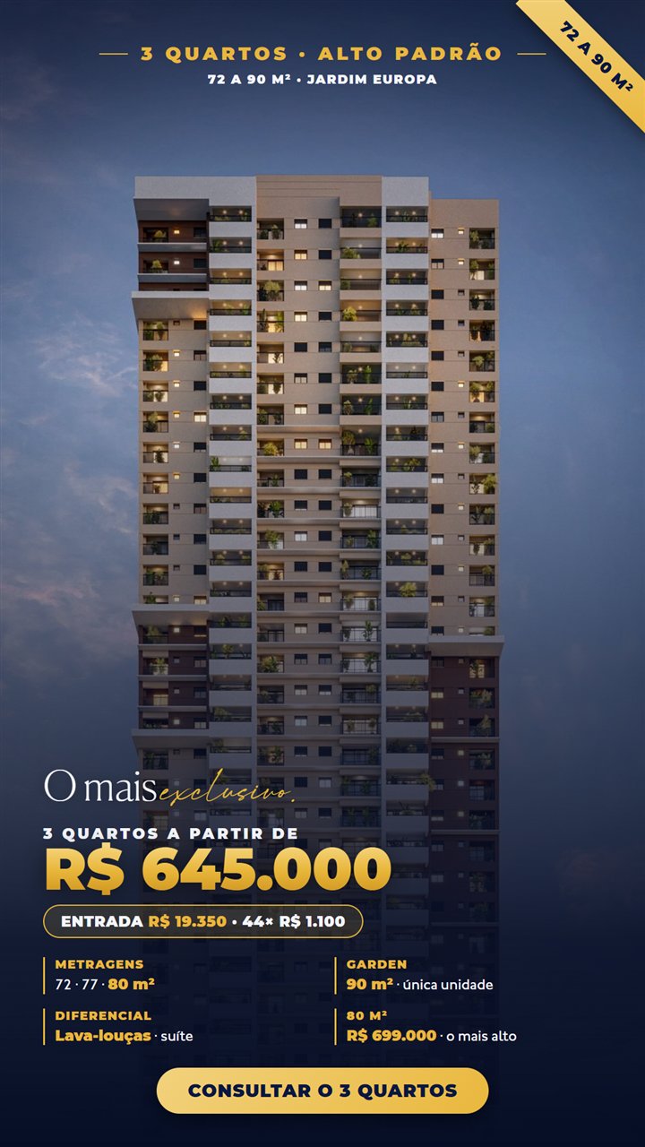 Criativo real de campanha de alto padrão