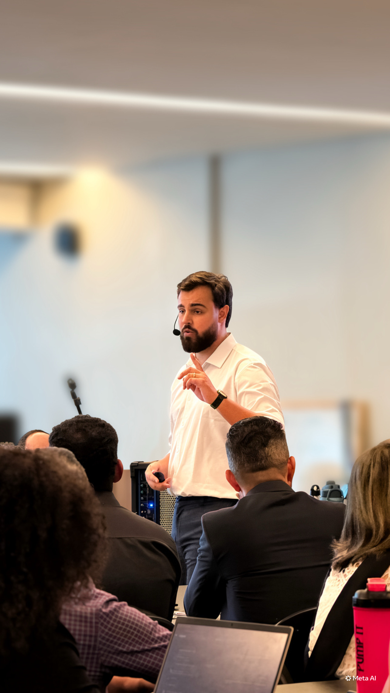 Daniel Ethan apresentando, comandando a sala